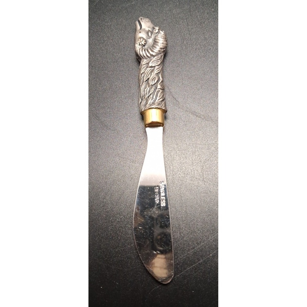 Pewter Cat, Ram, Fish, Rabbit Stainless Steel Butter knives - Picture 13 of 16